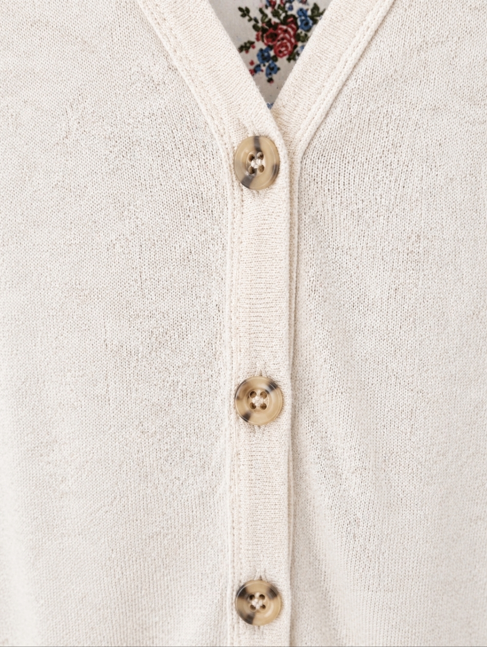 Blushed XL Lightweight Cardigan Floral Contrast Back Button Front Boho Soft Knit - Picture 5 of 11